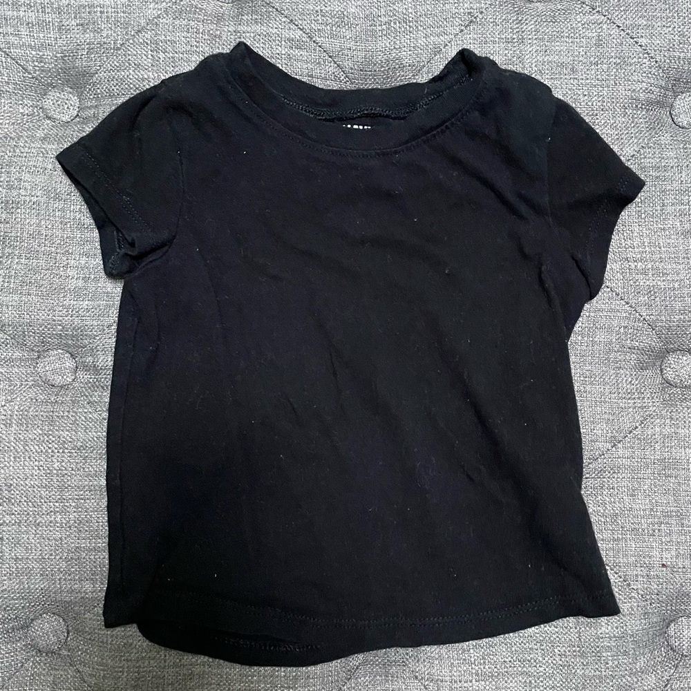 Old Navy Black Toddler Baby Boy Girl Unisex Neutral Short Sleeve Tee Shirt 18-24